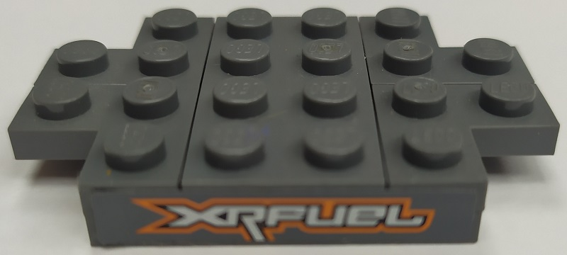 Lego Stickered Assembly 6 x 4 x 2/3 with 'XRFUeL' Pattern on Both Sides (Stickers) - Set 8154