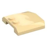 Brick Wedged, Curved Triple 4 x 4 x 2/3, 2 Studs / Tan
