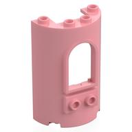 Lego Cylinder Half 2 x 4 x 5 with 1 x 2 Cutout and Arched Window / Warm Pink