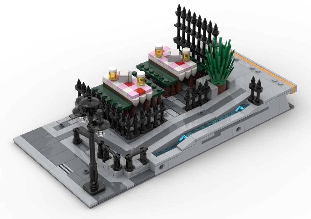 Lego Brick Cross extension Beer garden and wheel Chair ramp