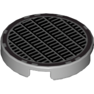 Lego Tile Round 2 x 2 with Fine Mesh Grill Print