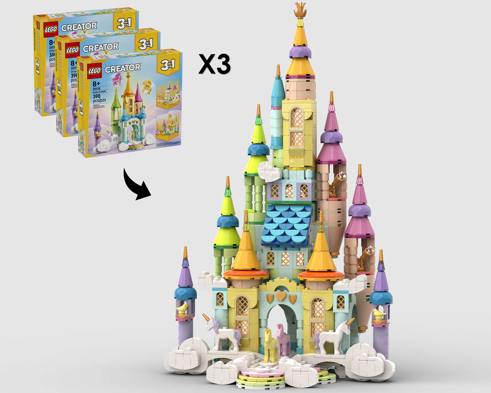 Lego Castle In The Sky - Alternate Build of 3 x 31175 Unicorn Castle