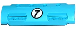 Technic, Panel Curved 11 x 3 with 10 Pin Holes through Panel Surface with Black Number 7 in White Circle Pattern (Sticker) - Set 42050