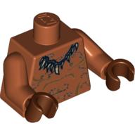 Lego Torso Tattoos with Animal Tooth Necklace Print, Dark Orange Arms, Reddish Brown Hands / Dark Orange