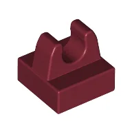 Tile Special 1 x 1 with Clip with Rounded Tips / Dark Red
