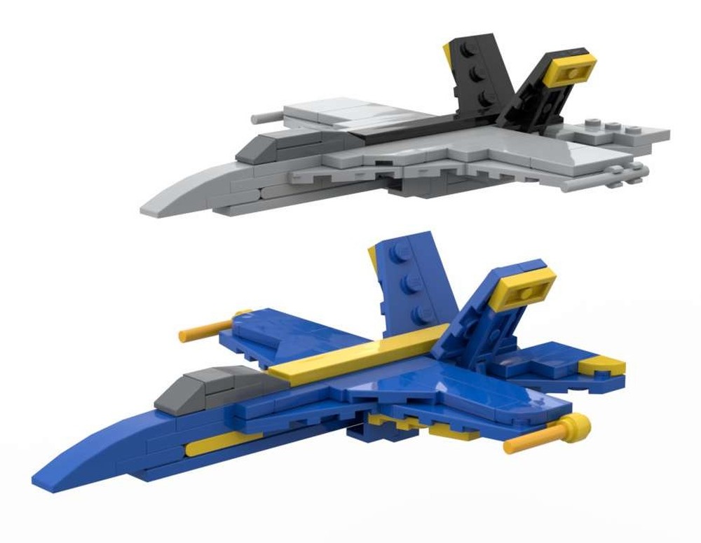 Lego F-18 : Blue Angels and Jolly Rogers versions (1/110 scale)