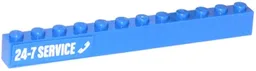 Brick 1 x 12 with White '24-7 SERVICE' and Phone Pattern on Left (Sticker) - Set 60056