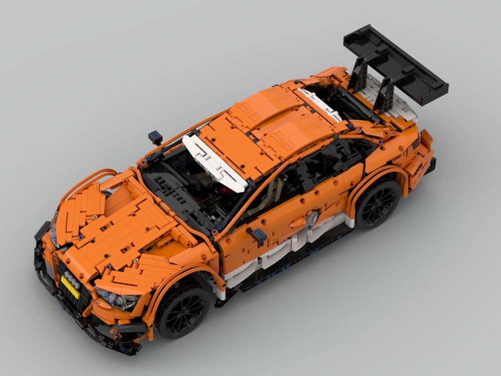 Lego Audi RS5 DTM RC Technic Orange Leds, modular, steering with positive caster inclination