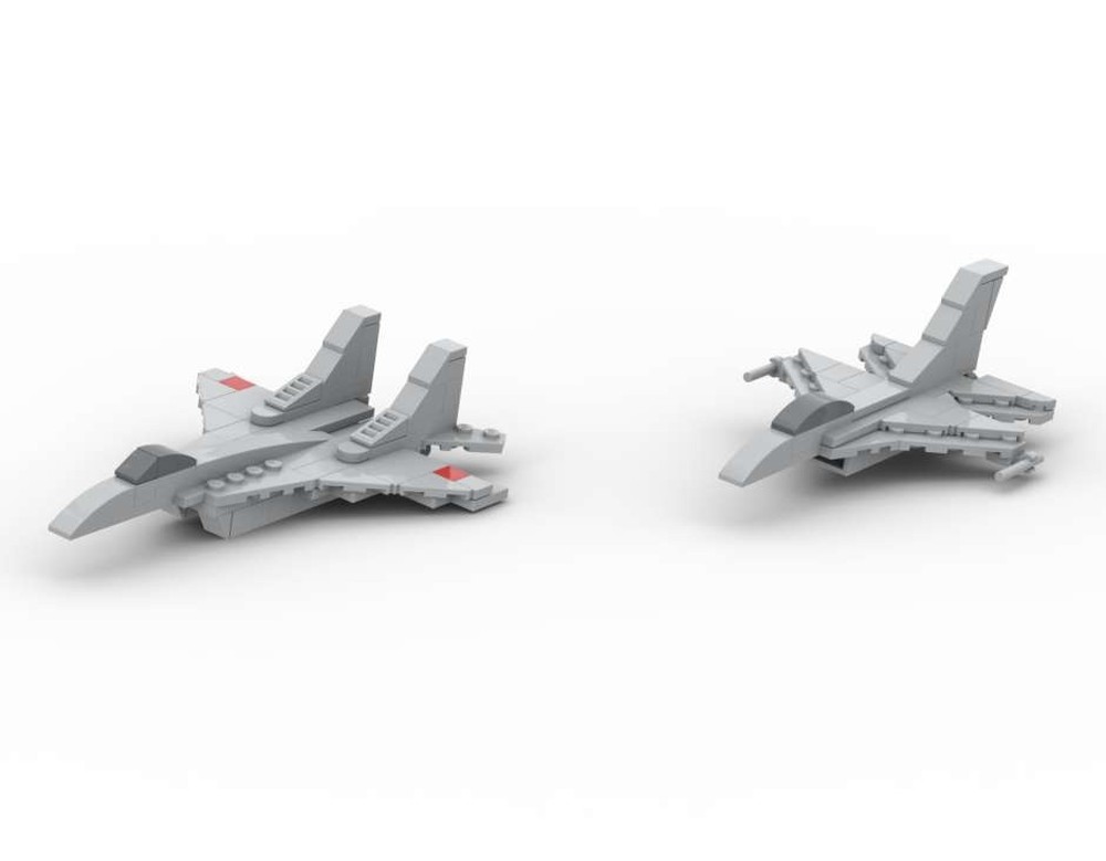 Lego F-16 and Mig-29 (Mig-35) - 1/110 scale