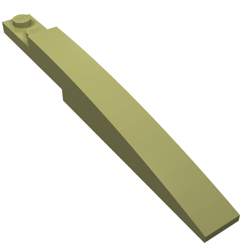 Lego Brick Curved 10 x 1 [Asymmetric Inside Ridges] / Olive Green
