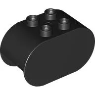 Duplo Brick 2 x 4 x 2 Rounded Ends / Black