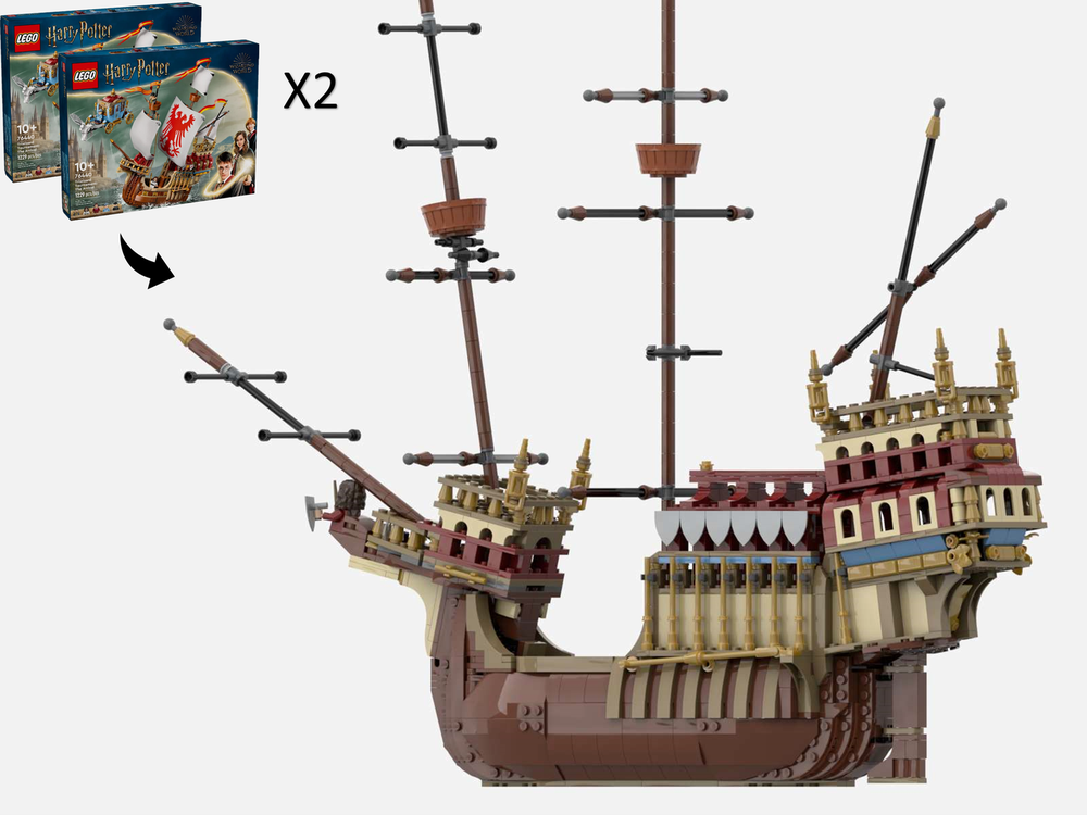 Lego The Mary Rose - Combining 2 x 76440 Triwizard Tournament: Durmstrang Ship