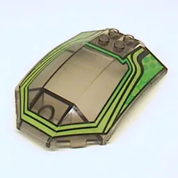 Windscreen 8 x 6 x 2 Curved with Lime / Green RC Racer Print / Trans-Brown