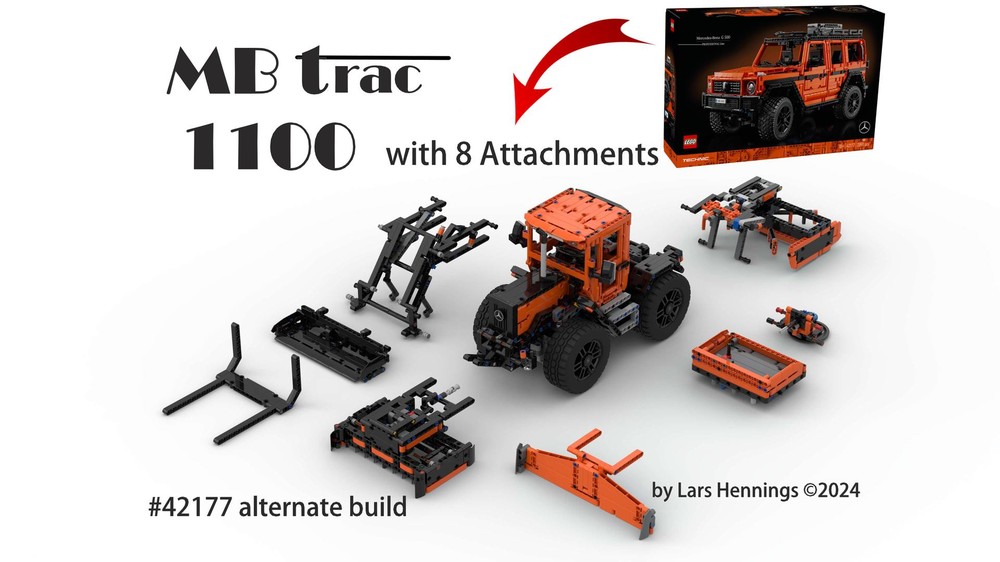Lego 42177 MB Trac 1100 with 8 Attachments