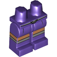 Lego Hips and Dark Purple Legs with Miniskirt, Silver Belt and Boot Tops Print / Dark Purple