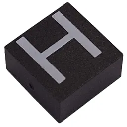 Modulex Tile 2 x 2 with White 'H' Print, without Internal Supports / Modulex Tile Brown