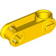 Lego Technic Axle and Pin Connector Perpendicular 3L with Pin Hole / Yellow