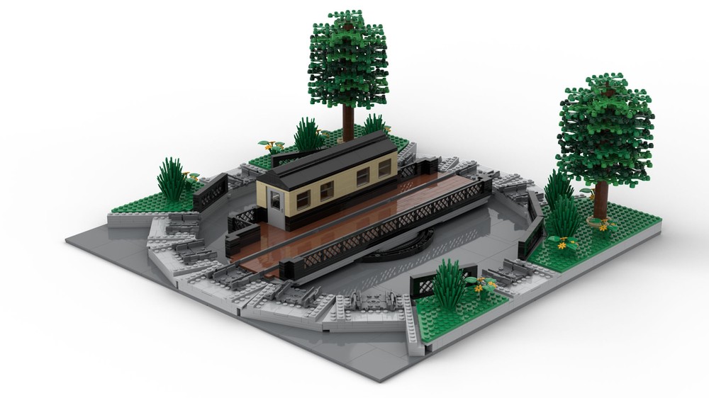 Lego Pont Tournant Ferroviaire Motorisé - Motorized Turntable Bridge - RC - MOC