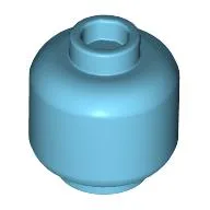 Minifig Head [Plain] [Vented Stud - 2 Holes] / Medium Azure