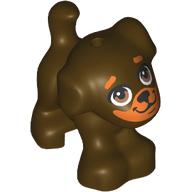 Lego Animal, Dog, Small Standing with Medium Nougat Face, Eyebrows print / Dark Brown