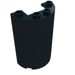 Cylinder Half 2 x 4 x 5 with 1 x 2 cutout / Black