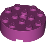 Lego Brick Round 4 x 4 Centre Hole / Magenta