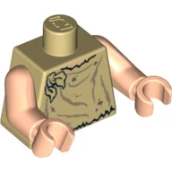 Torso, Smock, Knot Tied at Shoulder Print, Light Nougat Arms and Hands / Tan