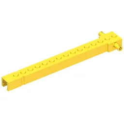 Crane Arm Outside, Wide, 15 Studs, End Notch, 2 Friction Pins / Yellow