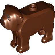Lego Animal, Dog, Big with Wrinkles Face print (Fang) / Reddish Brown