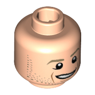 Lego Minifig Head Marco Reus, Dark Tan Eyebrows, Stubble, Chin Dimple, Cheek Lines, Open Smile Print [Hollow Stud] / Light Nougat