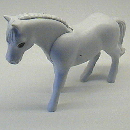 Lego Belville, Animal, Horse, with Light Gray Top and Dark Orange Bottom Eyelids, Small Glints Print