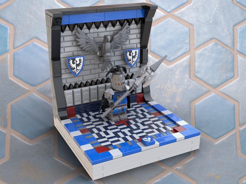 Lego Black Falcon Display with Moorish Style Floor Pattern