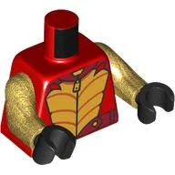 Torso, Yellow Armor, Necklace, Dark Red Belt Print, Pearl Gold Arms, Black Hands / Red