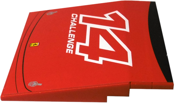 Lego Stickered Assembly 8 x 8 x 1 with '14 CHALLENGE' and Ferrari Logo Pattern (Sticker) - Set 8143