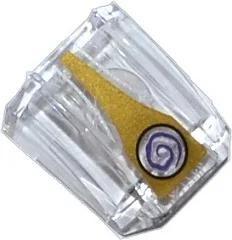 Slope, Curved 2 x 2 Lip with Dark Purple Swirl in Black Circle on Gold Stripe Pattern (Sticker) - Set 70167