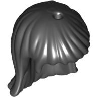 Lego Hair Long Straight [2 Holes] / Black