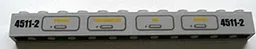 Brick 1 x 12 with '4511-2' and 'POWER', 'PNEUMATICS', 'OIL' and 'WATER' Pattern (Stickers) - Sets 4511 / 10158
