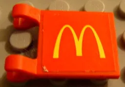 Flag 2 x 2 Square with Flat Edge with McDonald's Logo Pattern on Both Sides (Stickers) - Set 3438