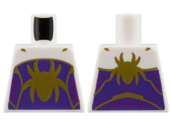 Lego Torso Gold Spider and Trim on Dark Purple Panel Pattern