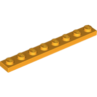 Lego Plate 1 x 8 / Bright Light Orange