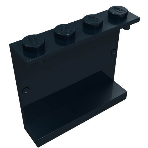 Lego Panel 1 x 4 x 3 [Solid Studs] / Black
