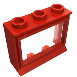 Window 1 x 3 x 2 Classic with Long Sill [Complete] / Red