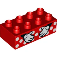 Duplo Brick 2 x 4 with Spots and Two Hands with White Gloves Print