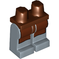 Lego Hips and Sand Blue Legs with Reddish Brown Apron Print / Reddish Brown