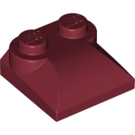 Brick Curved 2 x 2 x 2/3 Two Studs and Curved Slope End / Dark Red