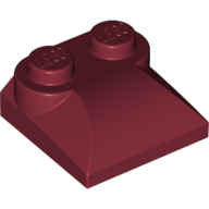 Lego Brick Curved 2 x 2 x 2/3 Two Studs and Curved Slope End / Dark Red