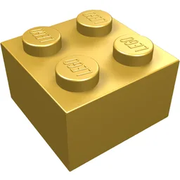 Brick 2 x 2 / Metallic Gold