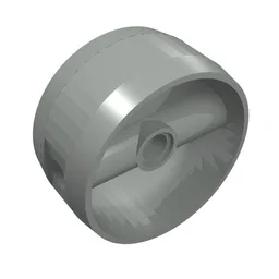 Technic Cylinder 4 x 4 with Pin Holes and Centre Bar, Closed Sides on Bar / Light Gray