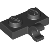 Plate Special 1 x 2 with Clip Horizontal on Side / Black