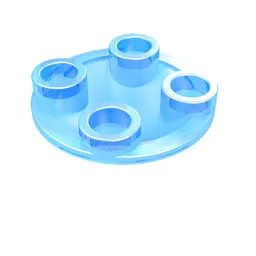Plate Round 2 x 2 with Rounded Bottom [Boat Stud] / Trans-Medium Blue